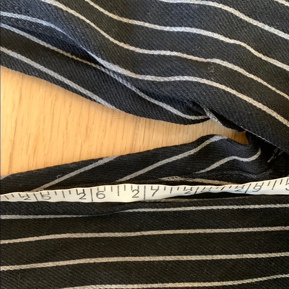 Reformation Georgia Pinstripe High Rise Flare Jeans Size 25 - Picture 7 of 13